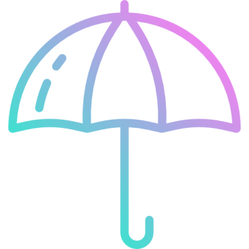 Regenschirm-Symbol in lila und türkis