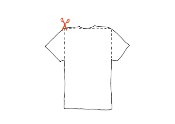 Zeichnung eines T-Shirts mit Schnittmuster